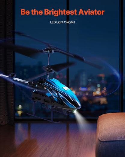 VEVOR RC Helicopter, 2.4GHz Flying Remote Control Helicopter, 3.5 Channel RC Airplane for Kid, 16 Mins Flight Time, Altitude Hold, One-Key Takeoff/Landing & LED Lights, Toys for Kids Ages 8 and up