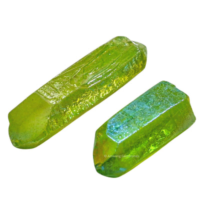Amazing Gemstone Apple Aura Quartz Raw Pencil Points Crystals and Healing Stones, Natural Rocks for Meditation and DIY Raw Point Stones and Crystals (1 lb)