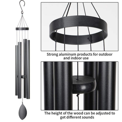Epartswide Large Wind Chimes Outside Deep Tone,44" Memorial Wind Chimes Outdoor with 4 Heavy Tubes Soothing Melody Sympathy Gift for Mom Patio Hanging Decor