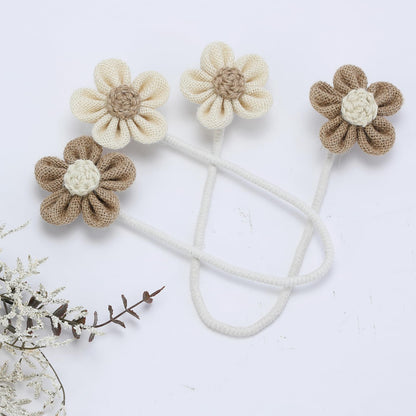 KLOGTSIND Flower Curtain Tiebacks, 2 Pack Boho Curtain Ties Elegant DIY Curtain Holdbacks, Decorative Window Drape Twist Tie Backs for Bedroom Decor, Nursery Decor, Farmhouse Decor