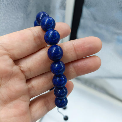 Protection Bracelets for Men Women Lapis Lazuli Healing Bracelets Handmade 10mm Beads Chakra Energy Bracelet Pulseras Para Hombres Adjustable Bracelet Crystal Jewelry Calming Anxiety Stress Relief Gifts