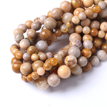 45PCS 8MM Natural Coral Jade Stone Beads Energy Healing Beads for DIY Jewelry Bracelet Necklace Making for Jewelry Making15Inch