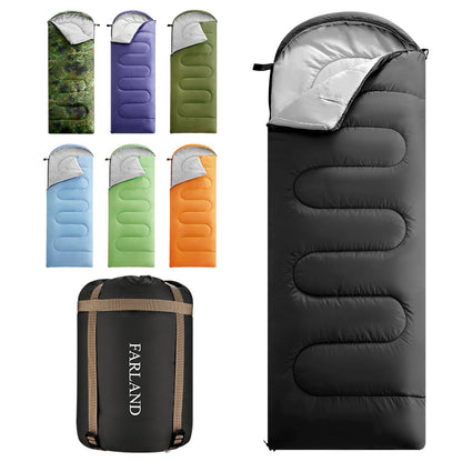 FARLAND Sleeping Bags for Adults Teens Kids with Compression Sack Portable and Lightweight for 3-4 Season Camping, Hiking,Waterproof, Backpacking and Outdoors