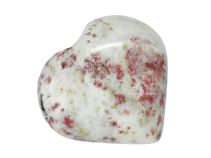 Amazing Gemstone Cinnabarite Crystal Heart Palm Stone - Pocket Massage Worry Stone for Natural Body Chakra Balancing, Reiki Healing and Crystal Grid