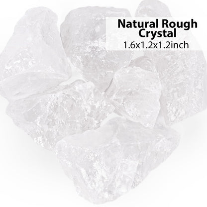 JOHOUSE 6PCS Clear Quartz with Jar, Natural Rough Stones Crystal Large Raw Crystals Bulk Healing Gemstones for Reiki Healing Tumbling Fountain Rocks