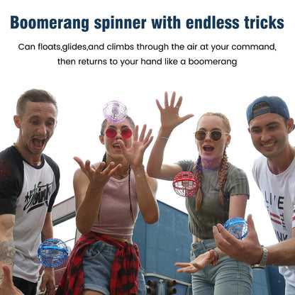 MERRYHOME Flying Ball Toys for Boys Grils: 2026 Fly Orb Cosmic Globe Boomerang Hover Ball, Hand Mini Drone, Flying Toy Fly Spinners for Kids Teens Adults Indoor Outdoor Toys (Red)