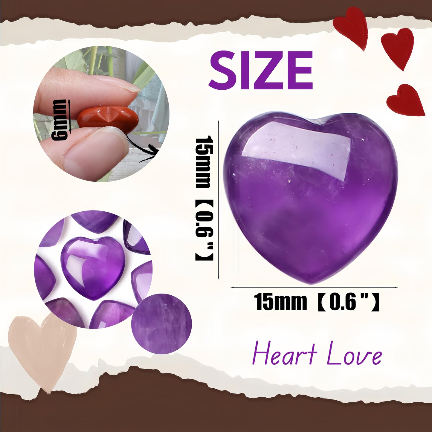 NUKAYAI 20PCS Amethyst Crystals Healing Stones Love Heart Shaped Polished Crystal Natural Purple Cute Pocket Thumb Reiki Wholesale Set Balancing Meditation Mothers Day Bulk Gifts for Women