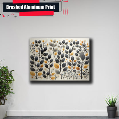 Scandinavian Folk Art, Black and Beige Abstract Botanical Wall Art for Scandinavian Home Decor, Decor poster, Home Decor