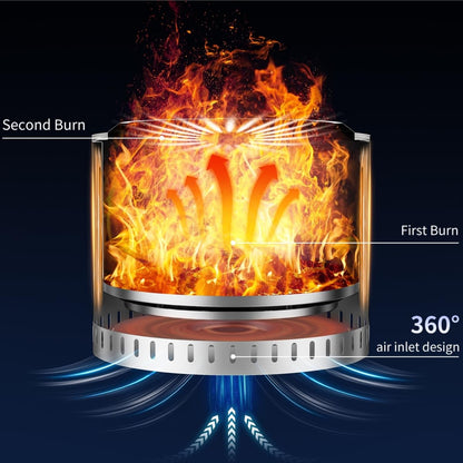 OutVue 22 inch Stainless Steel Smokeless Fire Pit, Outdoor Smokeless Firepit, Wood Burning Fire Pits for Camping, Bonfire, Low Smoke Firepit for Outside (Vertical Hole)