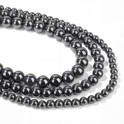 40pcs 10mm Natural Hematite Gemstone Beads Healing Crystal Round Loose Stone Beads for Jewelry Making, Crystal Stone Beads for Bracelets Necklace Earrings Making