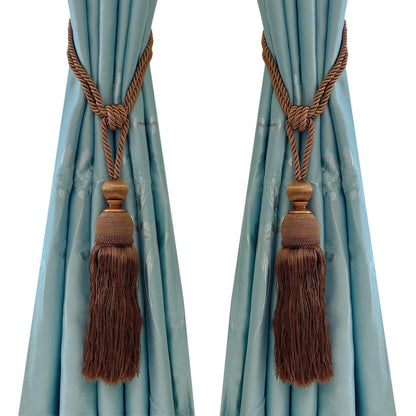 Selling Wonderful Curtain Holdbacks Curtains Tiebacks Home Decorative Braided Buckle Fastener Accessories Window Drapery Ball Tassels Tiebacks, Set of 2 (Coffee)
