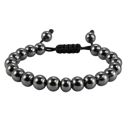 Amazing Gemstone Hematite Bracelet, Gifts For Men & Women - Protection Healing Crystal Bracelet - 8mm Gemstone Beaded Adjustable Bracelet, Pulseras Para Hombres Mujer Stocking Stuffers