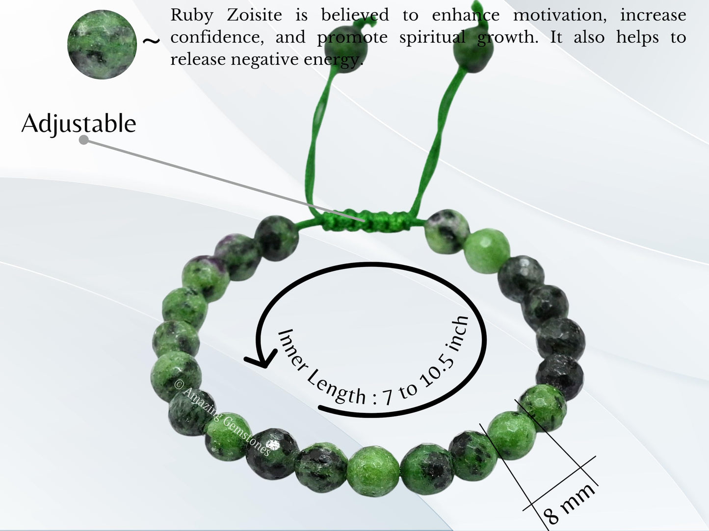 Amazing Gemstone Ruby Fuchsite Bracelet for Women - Chakra Mens Bracelet Protection Crystals and Healing Stones - Blessing Bracelet Spiritual Meditation Gift Christmas Stocking