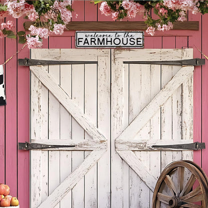 Rustic Farmhouse Sign, Metal Signs, Welcome to the Farmhouse, Retro Metal Tin Signs, Welcome Sign for Front Door Porch Decor, Farm Decor 15.8x4 Inch