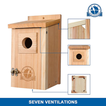 SISTERBIRD Bluebird Houses for Outside, Blue Bird Houses for Outdoors, Premium Bird House, Pack of 2 Bluebird House, Wooden Birdhouses Kits for Adults for Durable Yard Decor