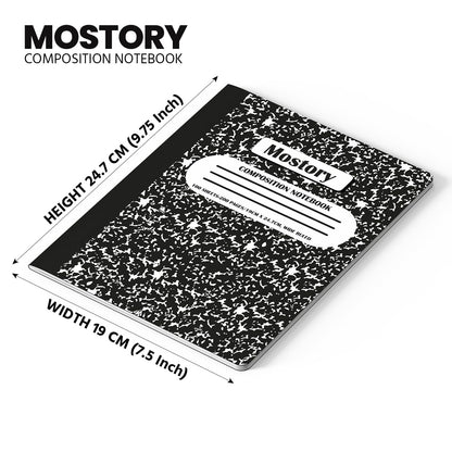 MOSTORY Pack of 10 Composition Notebook - Wide Ruled 200 Pages (100 Sheets), Size 7.5" x 9.75", Bulk School Supplies, Office, Bulk Notebooks for School, Writing Journal Notebook with Lined Paper