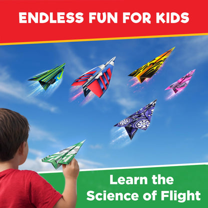 Doctor Jupiter My First Paper Airplane Book Kit for Kids Ages 4+ | Travel Toy Activities for 6-7-8-9-10 Year Old Boys & Girls | Make & Fly 50+ Paper Airplanes with 500+ Stickers