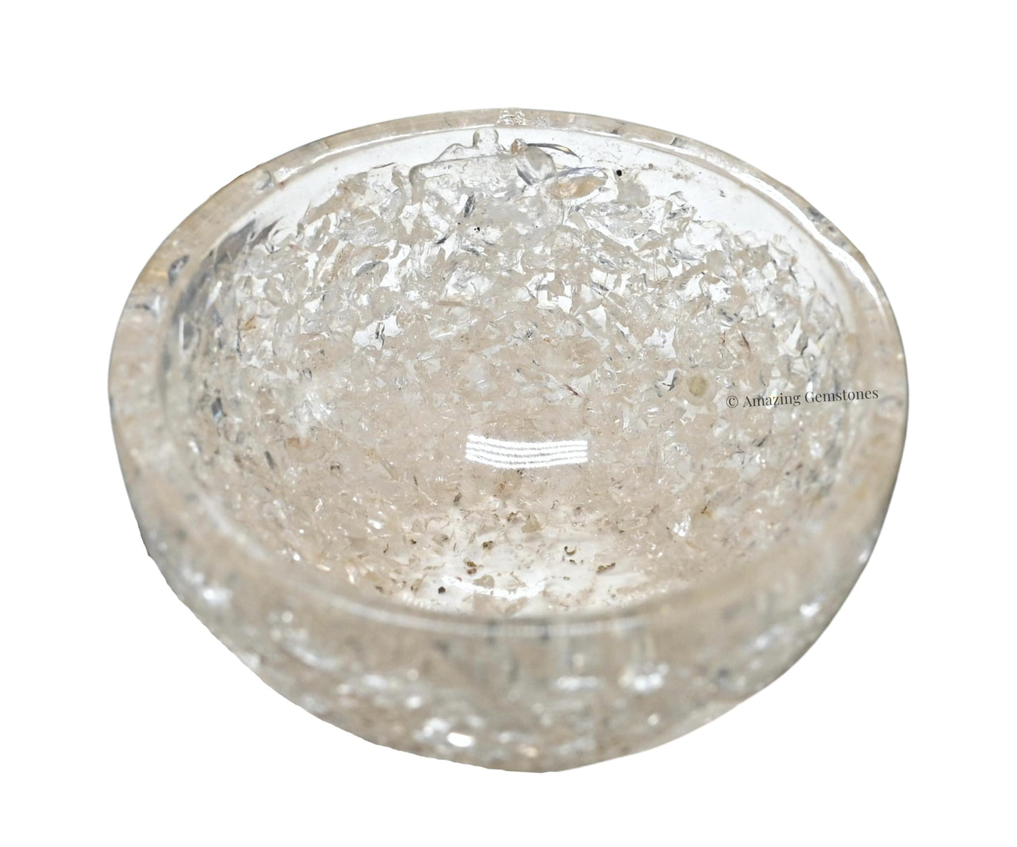 Amazing Gemstone Clear Quartz Orgonite Orgone Crystal Gemstone Bowl - 2" Orgonite Clear Quartz Crystal Bowl for Meditation, Crystals and Healing Stones Gift and Protection