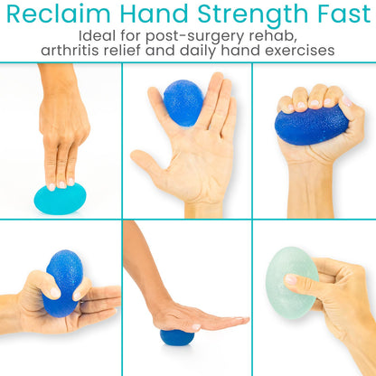 Vive Squeeze Balls for Hand Therapy Set (4 Pack) - Grip Strengthener Occupational Exercise Equipment for Arthitis, Parkinsons, Stroke, Carpal Tunnel Recovery - Stress Relief Massage Putty Finger Toy