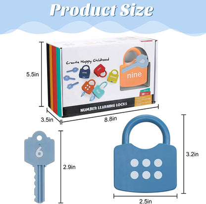 Lerdots Kids Learning Locks with Keys, Montessori Counting Toys for Toddlers, 1-10 Dots Number Matching Toys, Preschool Math Learning Activities for Ages 3 4 5 Boys Girls, Educational Gifts