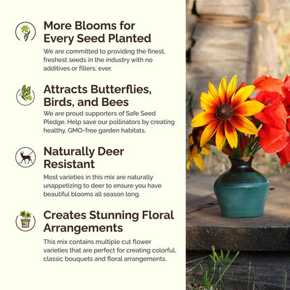 Eden Brothers Southeast Wildflower Mixed Seeds for Planting, 1 lb, 480,000+ Seeds with Cornflower, Blanket Flower | Attracts Pollinators, Plant in Spring or Fall, Zones 3, 4, 5, 6, 7, 8, 9, 10