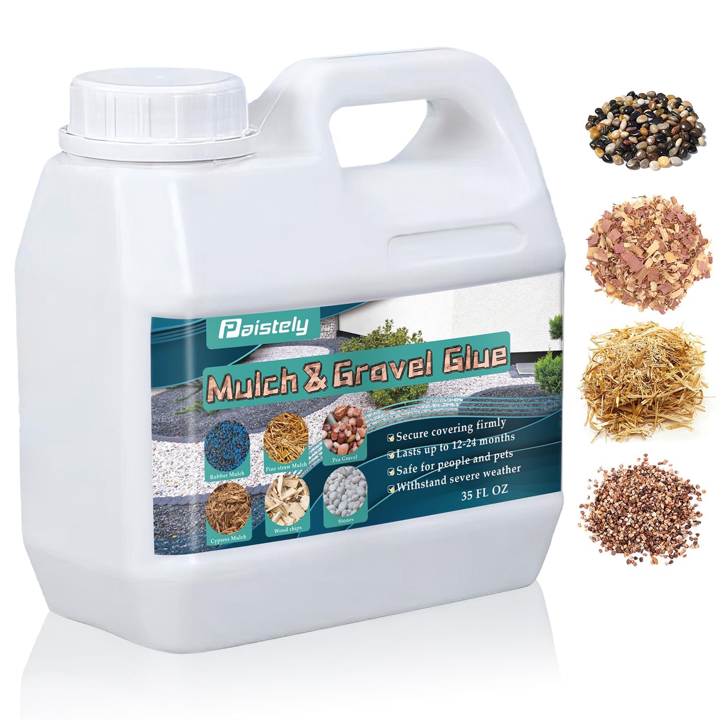Rock Glue for Landscaping, Fast Drying Lockdown Sticky Rock Glue, Reliable and Non-Toxic Gravel Binder for Rocks, and Pea Gravel, Lasts up to 12-24 Months