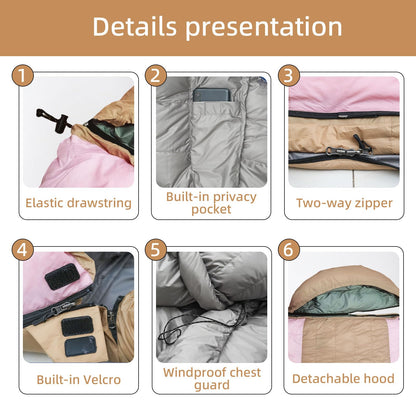 HLITMOUT 3-in-1 Down Sleeping Bag,Rectangular Lightweight Blanket Sleeping Bag for Adults,Teens Camping Hiking and Backpacking Outdoor and Indoor