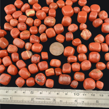 1,000 Carats Red Jasper Handpicked Tumbled Stones Crystals Chips 0.3''-0.5'' Bulk Pocket Stones for Healing, Reiki, Meditation, Witchcraft and Home Decorations (Red Jasper)