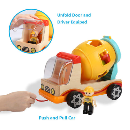 TOP BRIGHT Wooden Shape Sorter Toys for Toddlers Learning Sort and Match for 2 Year Old