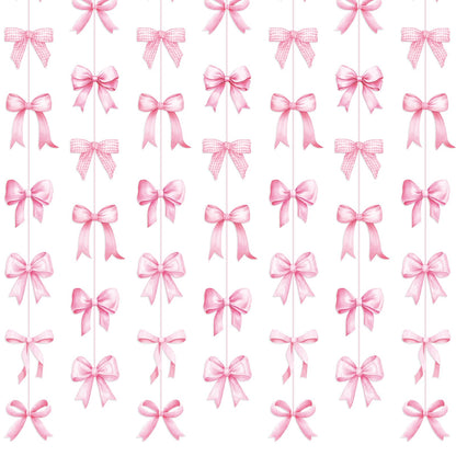Daifunli 8 PCS Bow Decorations Bow Hanging Banners Garland Banners Paper Cutouts Ribbon Streamers for Birthday Bridal Engagement Bachelorette Wedding Party Decor(Pink)