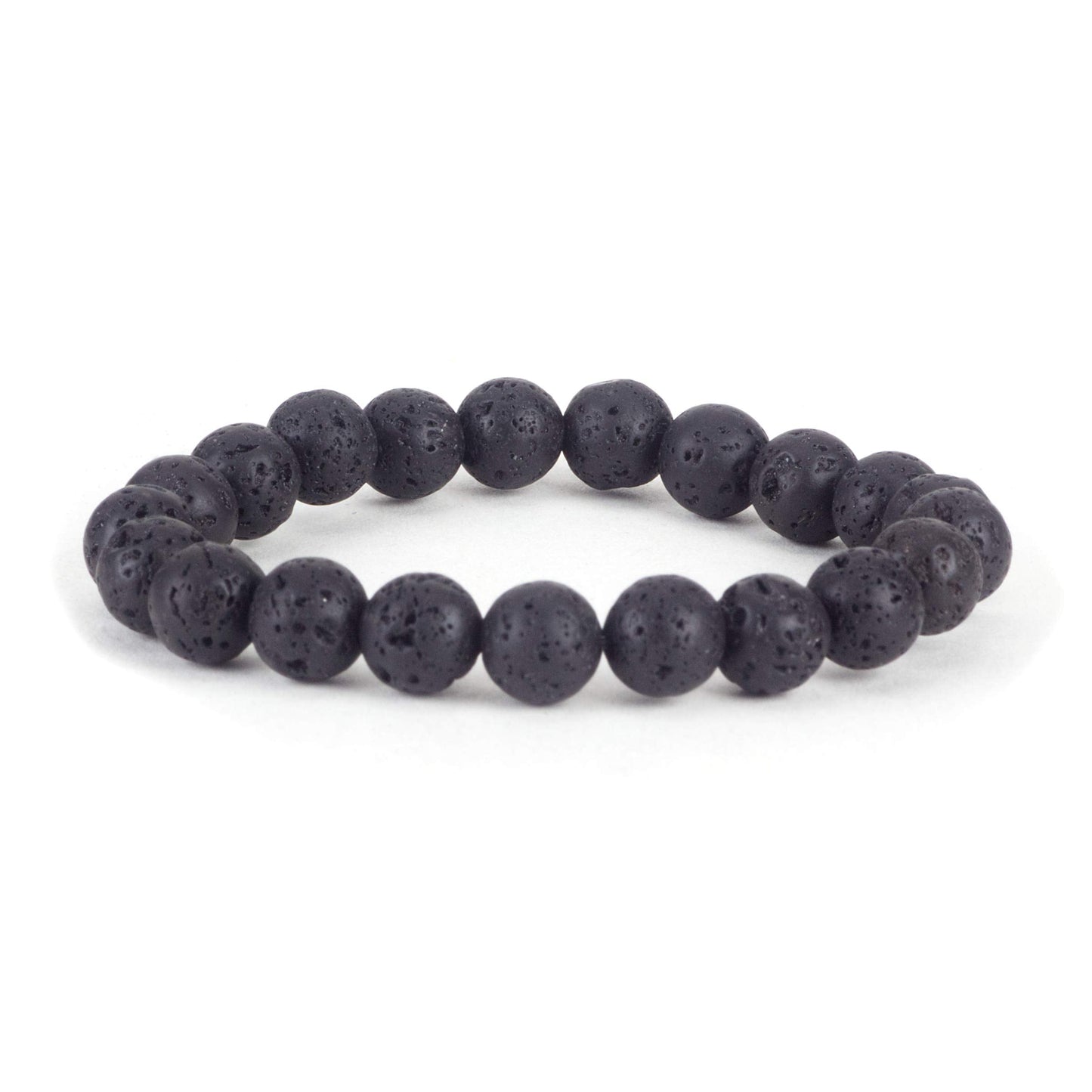 Cherry Tree Collection Lava Beaded Bracelet – Genuine 8mm Gemstone Stretch Bracelet for Men & Women – Handmade Crystal Bracelet - (Lava - M)