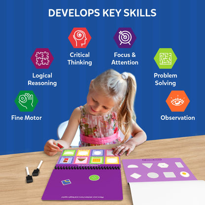 Skillmatics Busy Book for Preschoolers – Preschool Learning Activities, Mess-Free & Pre-Assembled, 150+ Reusable Stickers, Educational Homeschool & Travel Toy, Gift for Toddlers for Ages 3, 4, 5, 6