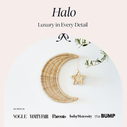 BEBE BASK Handmade Rattan Moon Wall Decor with Star - 100% Natural Organic Rattan Moon Decor for The Boho Nursery Decor - Moon and Stars Nursery Décor