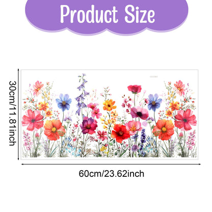 DOPENSPI Flower Window Sticker, Double Sided Wildflower Grass Wall Decals Flower Windows Clings for Glass Windows Cut Freely Floral Window Stickers for Home Office Decor