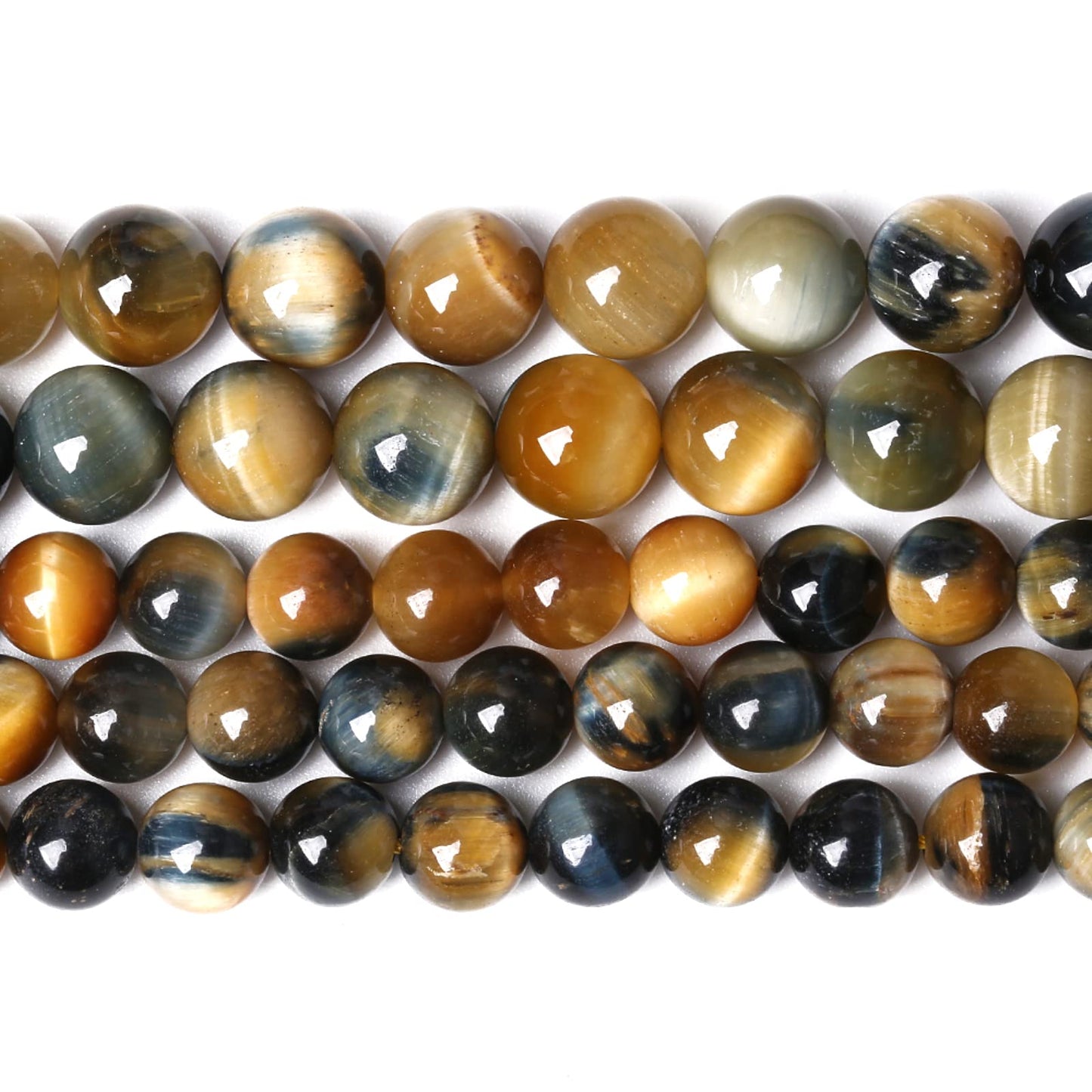 8mm 45PCS Natural Stone Dreamlike Blue Tiger Eye Beads for Jewelry Making DIY Bracelet