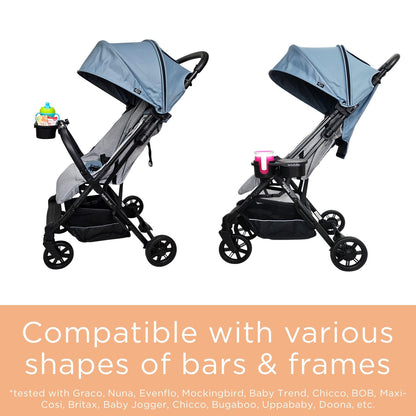 liuliuby Universal Stroller Snack Tray Attachment | Stroller Cup Holder Attachment Universal Snack Tray for Stroller Tray Attachment | Clip On Baby Stroller Accessories for Joggers, Umbrella & Wagons