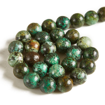 60pcs 6mm African Turquoise Beads Natural Gemstone Beads Round Loose Beads for Jewelry Making