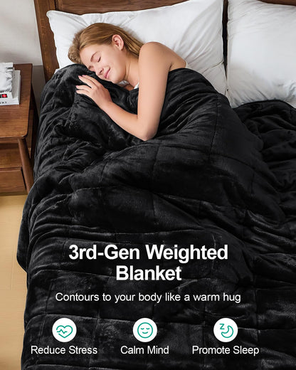 Super Fuzzy Soft Sherpa Fleece Weighted Blanket, 15 lbs Dual Sided Fluffy Heavy Weighted Blankets for Adults - No Bunching with Double Layers of Soft Inner Lining (60"x 80", 15 Pounds)