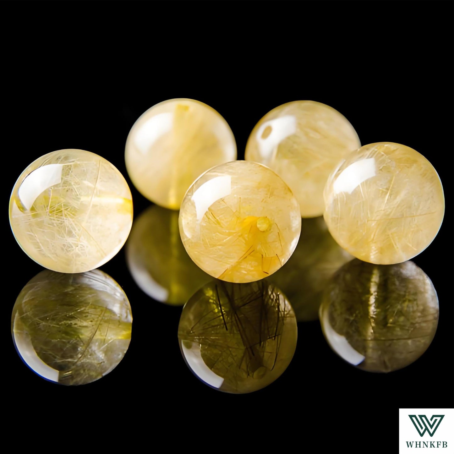 WHNKFB 6mm 100PCS Natural Frosted Gold Rutilated Quartz Round Beads, Cotton-Like Included Loose Crystal Beads for Jewelry Making Craft - 4mm 6mm 8mm 10mm Options with Free Elastic Cord