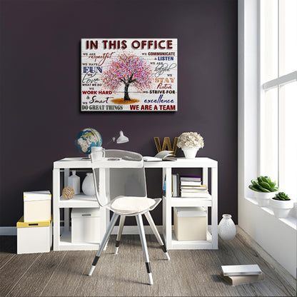 HDXUFJQ Office Inspirational Wall Art In This Office Canvas Wall Decor Team Rules Motivation Positive Quotes Pictures Prints Teamwork Painting for Home Office Ready to hang(12"x16")