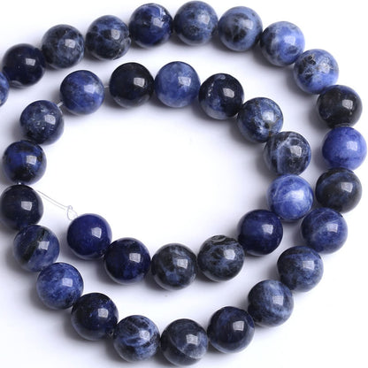 45PCS 8MM Natural Bule Sodalite Stone Beads Energy Healing Beads for DIY Jewelry Bracelet Necklace Making for Jewelry Making15Inch