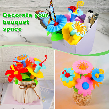 Birthday Toys Gifts for 2 3 4 5 6 Years Old Toddler Girls Boys, 156 PCS Insect Flower Garden Building Educational STEM Learning Pretend Play Gardening Set, Birthday Gifts for Preschool Kids Age 2+