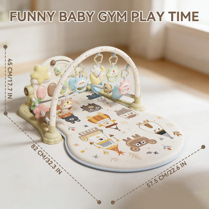 YOULEBITOYS Baby Play Gym Mat - Funny Play Piano Activity Playmat with 5 Infant Learning Detachable Toys for Sensory Development, Music and Lights Tummy Time Mat Newborns Gifts for 0-12 Months