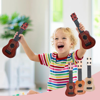 SENONAPO 15 Pcs Kids Toy Guitar 10 Inch Mini Classical Ukulele Guitar Toy Beginner Rhyme Developmental Musical Instrument Toddlers Ukulele Guitar Cute Guitar Toy for Toddler Educational Toy Supplies