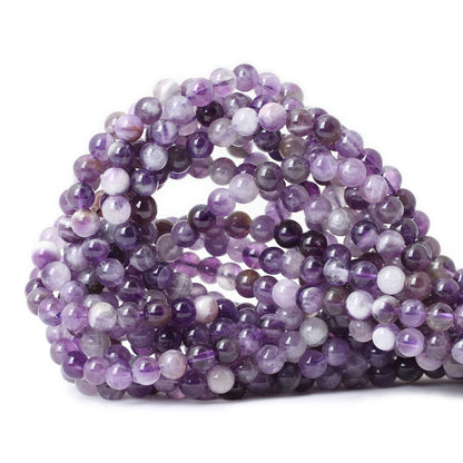 CHEAVIAN 60PCS 6mm Natural Dog Teeth Amethyst Gemstone Round Loose Beads Crystal Energy Stone Healing Power for Jewelry Making 1 Strand 15"