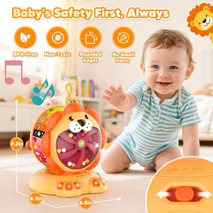 Alphabet Learning Toys for Toddlers 1-2 Year Old, Lion Spin and Sing ABC Letter Interactive Toys with Lights Sound, Musical Educational Toys for Boys Girls Kids, First Christmas Birthday Gift