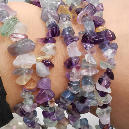 200pcs Natural Chip Stone Beads Gemstone Healing Crystal Loose Rocks Bead Irregular Glass Seed Charm Beads Drilled DIY for Jewelry Bracelet Necklace Earrings Making Crafting Supplies (Color, 5-8mm)