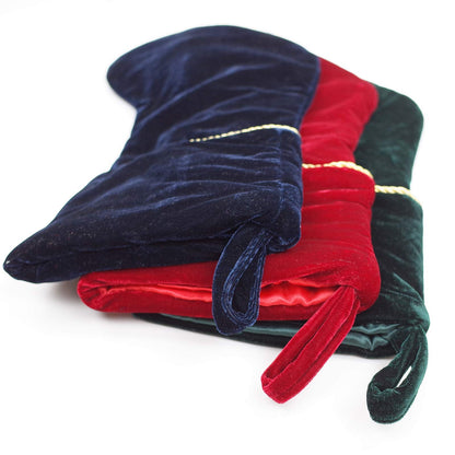Etistta Classic 20 inch Velvet Christmas Stockings, Christmas Decor Soft Velvet Stockings for Christmas Fireplace Decorations (Navy)