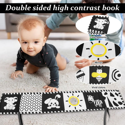 VIESMUMU High Contrast Baby Toys for Newborn, Black and White Baby Toys, Newborn Toys 3 Months Brain Development with Car Seat Toys Hanging Rattle Toys (Classic Edition)