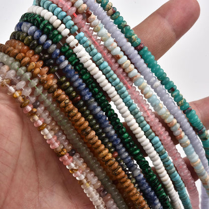 170pcs 4x2mm Watermelon Disk Rondelle Spacer Stone Semi Precious Gemstone Loose Beads for Jewelry Making 15 Inch